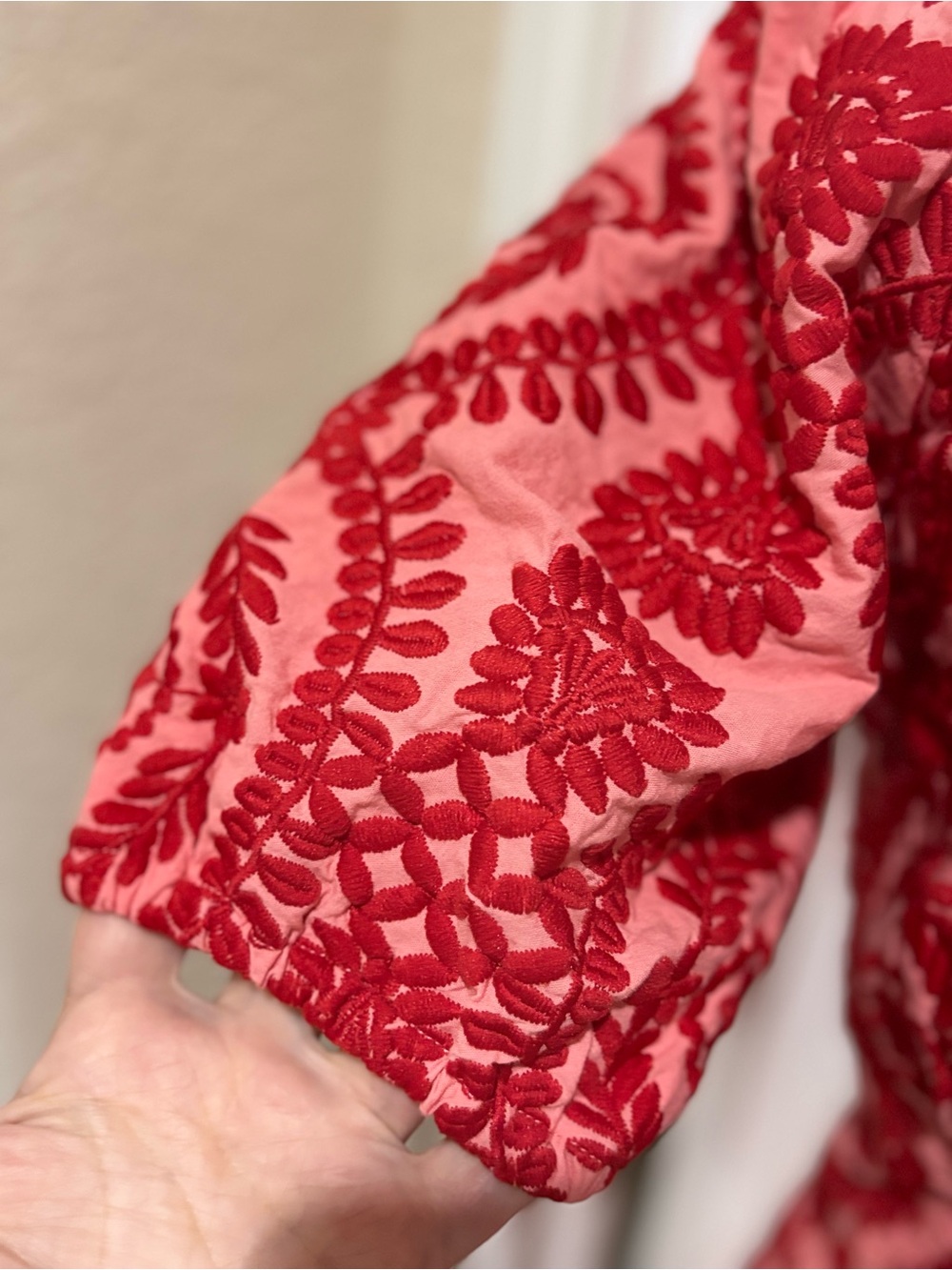 Adelyn Rae Red Embroidered V-Neck Mini Dress - Picture 3 of 9